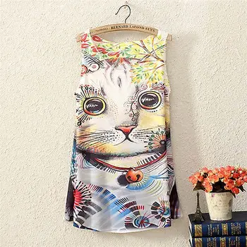 Mados atsitiktinis Egipto katė atspausdintas trumpas rankovės ilgi marškinėliai
