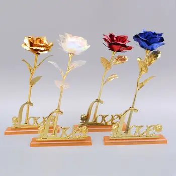 Mados Kietosios Aukso Folija, Popieriaus Rose Auksą, Padengtą 24K Artimųjų Gėlės Valentino Diena Meilės Dovana Jos Dekoras Šalies Švenčių