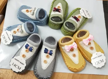 Mados kūdikis, kojinių su guminiais padais kūdikių kojinės naujagimiui rudenį, žiemą vaikai grindų kojines, batus neslidžiais minkštas vienintelis kojinės