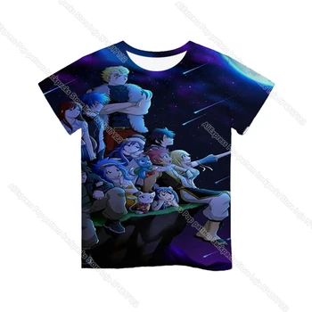 Mados Mergaitė, Fairy Tail Vaikams, Vaikiška Drabužių Atsitiktinis Spalvinga Tees trumpomis Rankovėmis, 3D T-shirt Spalvinga Tee Viršūnės