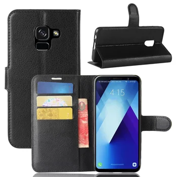 Mados Piniginė PU Odos Case Cover For Samsung Galaxy A8 Plius 2018 A730F atverčiamasis dangtelis Apsaugos Telefono Atgal Apvalkalas Su Kortelių Turėtojams
