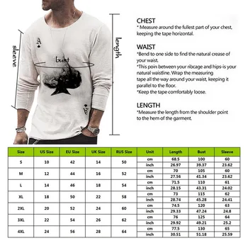 Mados Pokerio Spausdinti Mens T-Shirts 2021 M. Pavasarį Ilgai Rankovės O-Kaklo Megztinis Viršūnes Naują Atsitiktinis Rudenį Vyrų Plius Dydis Tee Streetwear