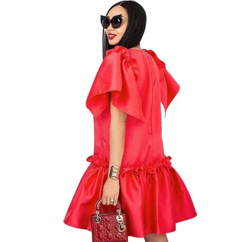 Mados Ruffles Suknelės Moterims, 2021 M. Vasarą Naujų O Kaklo Prarasti Linija Suknelė Elegantiškas, Prašmatnus Imperijos Streetwear Šalis Suknelė Vestidos Raudona