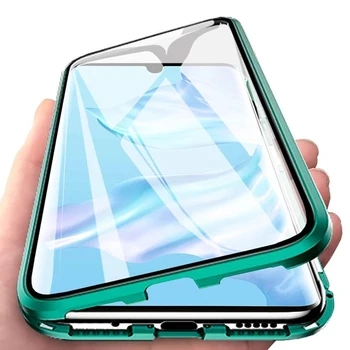 Magnetinės Metalo, Dvigubo Stiklo Pusėje Telefoną Atveju Huawei Honor P40 30 P20 30 20 8X 9X Pro Lite 