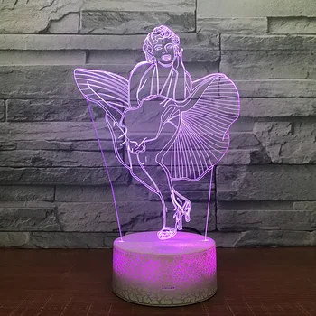 Marilyn Monroe LED RGB Naktį Šviesa 7 Spalvų Kaita, Stalas Šviesos 278 Veiksmų Skaičius, PVC, Vaikams, Žaislai, Brinquedos Kalėdų Dovana