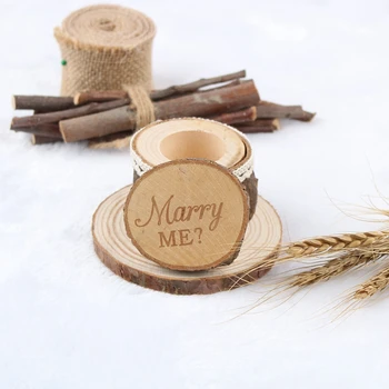 Marry me,MES medinių vestuvių žiedas dėžutė su nėrinių vestuvinis žiedas lango turėtojas kaimiškas vestuves apdailos centerpieces