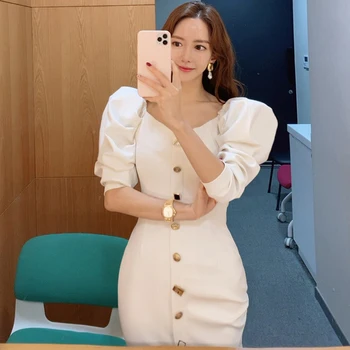 Maxi vienas gabalas korėjos ponios Vasaros balti trumpomis Rankovėmis oficialaus Biuro Šalis Ilga suknelė moterims kinijos drabužių