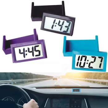 Mažas Lipnios Automobilių Stalo Laikrodis Elektroninis Žiūrėti Gabaritai Skaitmeninis LCD Ekranas [4]