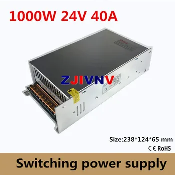 Maži Vieno Galia 1000W impulsinis Maitinimo šaltinis 24V 40A Transformatorius AC110V arba 220V DC SMPS LED Šviesos CNC Stepper