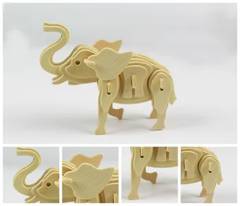 Medinės 3D Dėlionės Vaikų Dėlionė Gyvūnų Dėlionė Vaikams Žaislai 