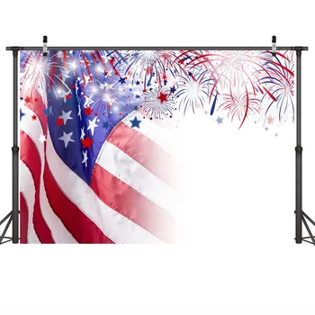Mehofoto Švęsti Nepriklausomybės Dienos Fonas Fotografijai Fejerverkų Fone Amerikos Vėliava Backdrops fotostudija