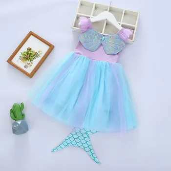 Mermaid Dress už mergytę Undinėlė Ariel Princesė Dress Cosplay Kostiumai Dress Up Vaikams Gimtadienio vakarėlis, Helovinas Drabužiai