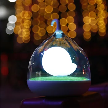 Mielas Birdcage Lempos Energijos Taupymo LED Įkraunamas Nakties Šviesos USB Įkrovimo Kūdikių Neusery Dekoras Miegamasis Dimeris ABS+PC