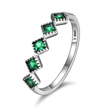 Mikro-inkrustacijos Cirkonis Žiedas Aikštėje Smaragdas Žiedas Asmeninį Vestuvių Žiedas Pasiūlymą Žiedas Atostogų Dovanų Žiedą Atsitiktinis Žiedas Papuošalai