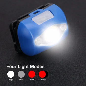 Mini lengvi LED Šviesų Žibintai 4 Režimai Baltos+Raudonos Spalvos Šviesos Žibintas, Lempa Žibintuvėlis Žibintų AAA Lauko Sportas