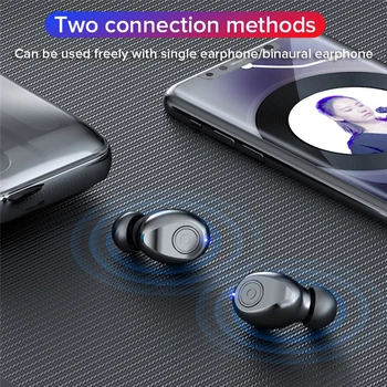 Mini TWS Bluetooth 5.0 HiFi Belaidės Ausinės Ausinės su Įkrovimo Dėžutę