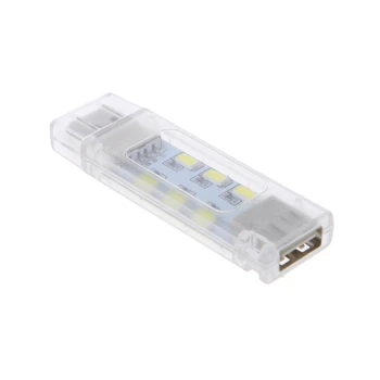 Mini USB Led Nakties Šviesos Kempingas Lempa Dvipusis 12 led USB Skaitymo šviesa