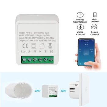 MINI Wifi Smart Switch Laikmatis Belaidžio Komutatoriai Palaiko 2 Būdas Kontroliuoti Suderinama Su Tuya Alexa 