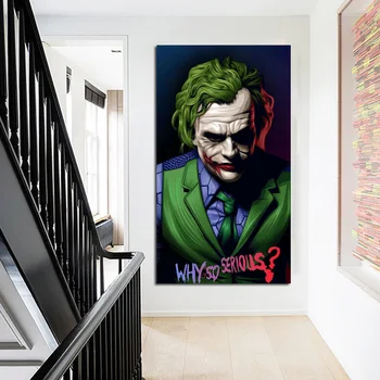 Modernios Sienos Meno Tapybos Drobės Abstrakčiai Joker Portretas, Plakatų ir grafikos Sienos Menas Nuotraukas Kambarį Cuadros Namų Dekoro