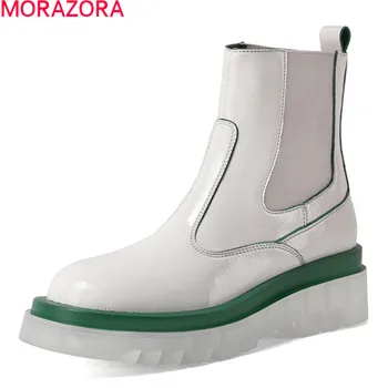 MORAZORA 2020 Naują atvykimo moterų mados batai aukštos kokybės mišrios spalvos, ponios batai rudens-žiemos batai juodos spalvos