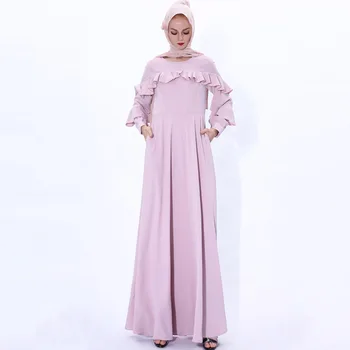 Moteris Ilga Suknelė Musulmonų Abaja Ramadanas Islamo Drabužių Arabų Jilbab Pynimas Maxi Skraiste Šalies Elegantiškas Suknelės Kaftan Kamuolys Suknelė Nauja