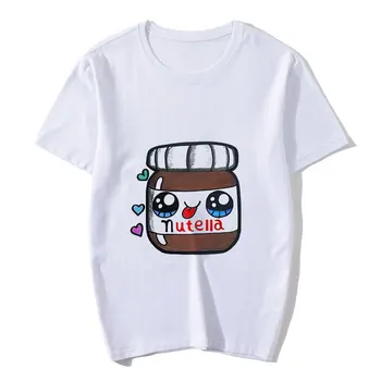 Moterų marškinėliai Nutella Uogiene T-shirt Ulzzang Mados T-shirt Harajuku Grafinis T-shirt 90s korėjos T-shirt
