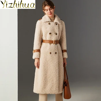 Moterų odiniai paltai, 200% vilnos paltai, moteriški žieminiai drabužiai, Šiaurės korėjos paltai, moteriški chalatai pph2475 2020 m.