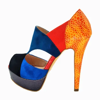 Moterų sandalai 2019 aukšti kulniukai šalies bateliai lady sandalai kelių spalvų 14.5 cm kulnas,4.5 cm atsparus vandeniui derinys sandalai