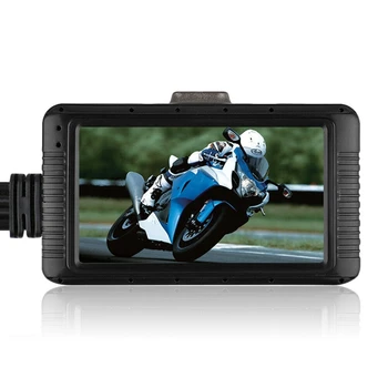 Motociklo Brūkšnys Kamera,3,0 colių Motociklo Kamera 1080P HD Dvigubo Objektyvo Vairavimo Diktofonas 170°Plataus Kampo DVR su Nuotolinio Valdymo
