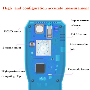 Multifunctio anglų meniu profesinės lazerio oro kokybės jutiklis TVOC HCHO detektorius migla aplinkos detektorius formaldehido bandymas