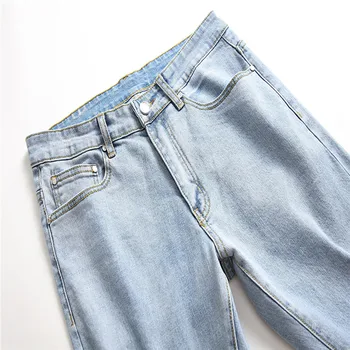 Mėlynas Dizainas Spalvinga Dažytos Ripped Jeans Populiarus Logotipą, Ištiesk Ranką-Dažytos Kelnės Vasarą Vyrams