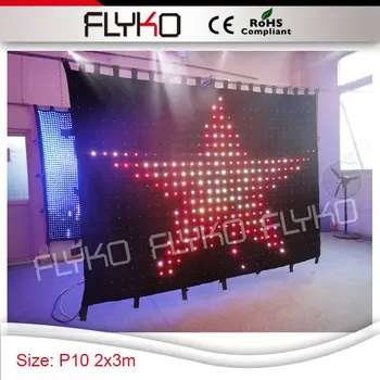 Naktinis klubas led užuolaidų 2x3m RGB3in1 baras, diskoteka etape P10 atspari ugniai dmx led užuolaidų šviesos vaizdo ekranas