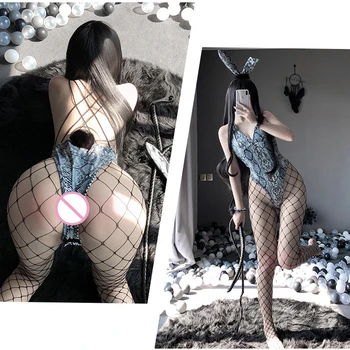 Nauja Seksuali Boa Odos Modelis Moterų Aukštis Supjaustyti Bodysuit Bunny Mergina Cosplay Apranga Laukinių Gyvūnų Stiliaus Erotiniai Kostiumai, Aukso Moteriškas Apatinis Trikotažas