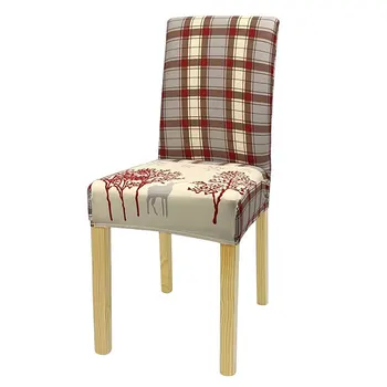 Naujai Kalėdų Kėdžių Dangose Ruožas Modernios Spausdinimo Universalus Dangčiai Kėdės