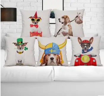 Naujas animacijos šunelis medvilnės patalynė užvalkalas Teisės gyvūnų automobilių pagalvėlė padengti