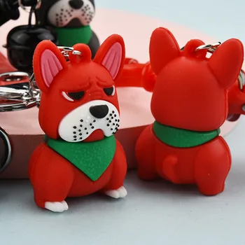Naujas Puikus Silikono Bull Terjeras keychain Gyvūnų Skaičius Šuo 3D Mažylis paketų prižiūrėtojų raktinę Pet bižuterijos Vaikinu, Mergina Dovana Priedai
