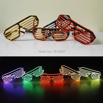Naujas stilius 10 spalvų populiarus LED akinius apdaila, garso aktyvus žėrintis EL užrakto Akiniai su 3V inverter už scenografijos