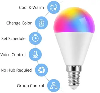 Naujas WiFi RGB Energijos Taupymo Tamsos LED Lemputė Smart Home APP 