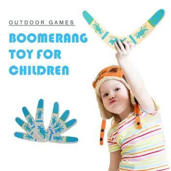 Nauji Vaikiški Mediniai Boomerang Naujos Lauko Žaislų V Formos Juokingas Žaidimas Smiginio Dovana Fizinio Krūvio Vaikams