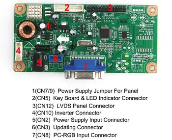 Naujų Kontrolės Vairuotojas Valdybos VGA LVDS Stebėti Pakartotinai Nešiojamąjį kompiuterį Už 1 440 x 900 LTN170BT08