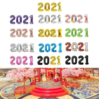 Naujų Metų Dieną, Apdailos Ir Išdėstymas Skaičius Balionas Nustatyti 40 Colių 2021 Skaitmeninis Balionas Paketo Komplektas