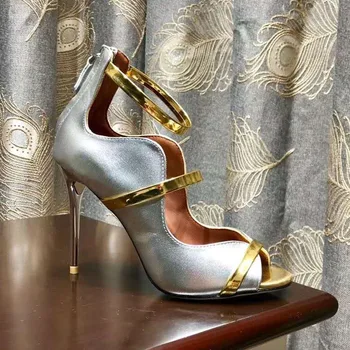 Nekilnojamojo odos Moterų Batai šilko siurbliai strappy auksas, sidabras vyno raudona Moterų Suknelė vestuvių Batai 10 CM Aukso Aukštakulniai sandalai