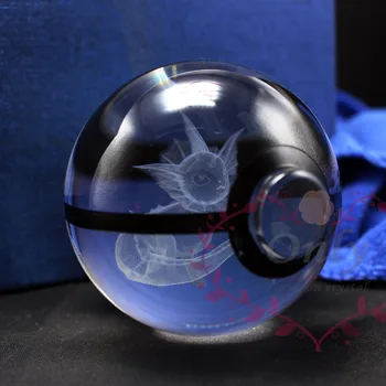 Nemokamas pristatymas Specialios Cool 3D Kristalų, Stiklo konstrukcijos Vaporeon Kamuolys kaip Chirstmas Dovanos Berniukams, Mergaitėms