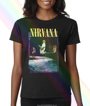 Nirvana Vėliavos Etape Pereiti Juodas Klasikinis Grunge Roko, Metalo muzikos grupe T shirt Naujas Moterys Vyrai