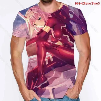 NULIS DU 3D Atspausdintas Marškinėlius Hentai Sexy Lolita Anime Darling Į Franxx Marškinėliai Vyrams Atostogų Tees Hip-Hop Unisex Streetwear