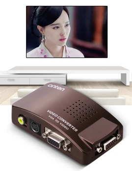 ONTEN į VGA-AV S-Video Converter 1-2 iš RCA Adapteris, skirtas Kompiuteris, Nešiojamas LCD Monitorius, Projektorius, TV, vaizdo Kameros Ekranas