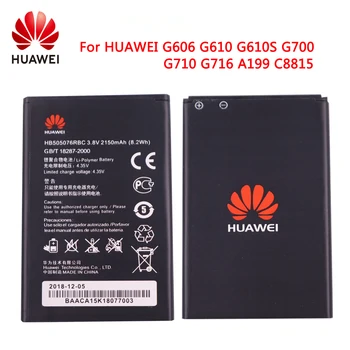 Originalus Baterijos HB505076RBC Už Huawei Ascend G527 A199 C8815 G606 G610 G610-U20 G700 G710 G716 G610S/C/T Y600 Y600-U20 Baterija