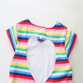 Originalus Zebra Prisiminti, vaikų vaivorykštė juostelės suknelė bamblys mergaičių vasaros spalvinga suknelė kūdikių mergaičių grynos medvilnės madingų suknelių