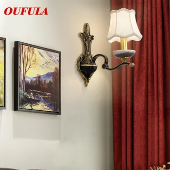 OUFULA Patalpų Sienos Lempos, Šviestuvas, Žalvario, Modernios LED Sconce Šiuolaikinės Kūrybos Dekoratyvinis Namų Fojė Koridorius, Miegamasis