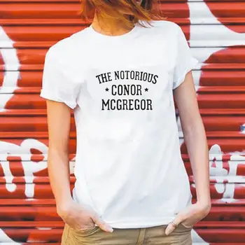 Pagarsėjęs Conor Mcgregor Medvilnės Laiškas Spausdinti Moterų Marškinėlius Trumpomis Rankovėmis Keliautojas Streetwear Camisas Mujer Hipster Moterų Tees